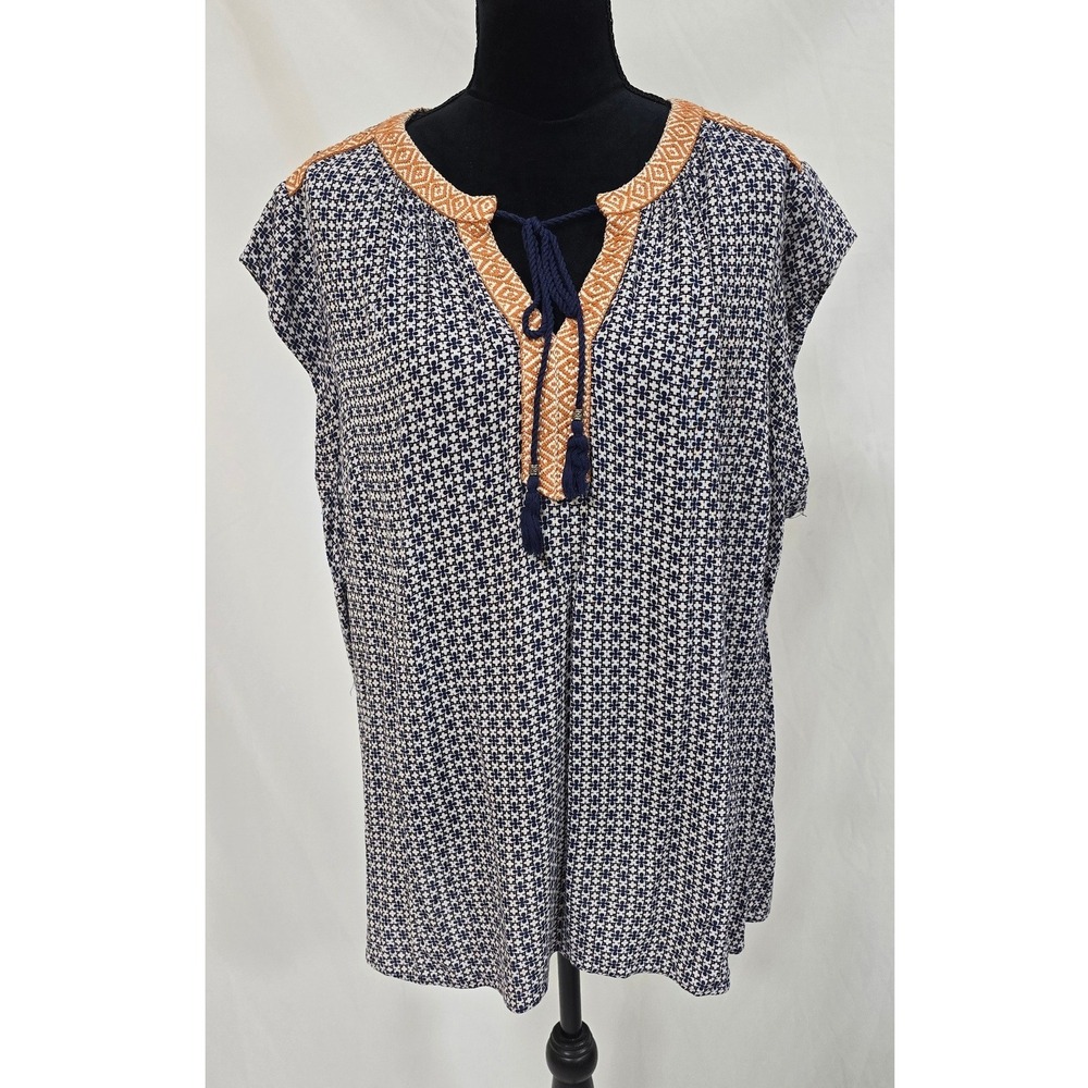 DR2 women plus size 2X‎ short sleeve tunic office career boho chic peasent